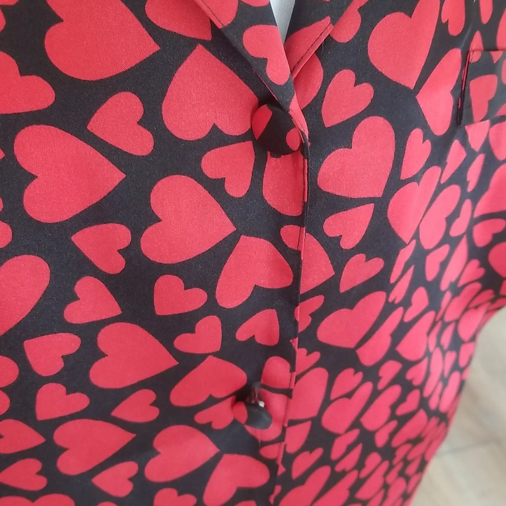 Valentine Heart Satin Sleep Shirt - Picture 2 of 4